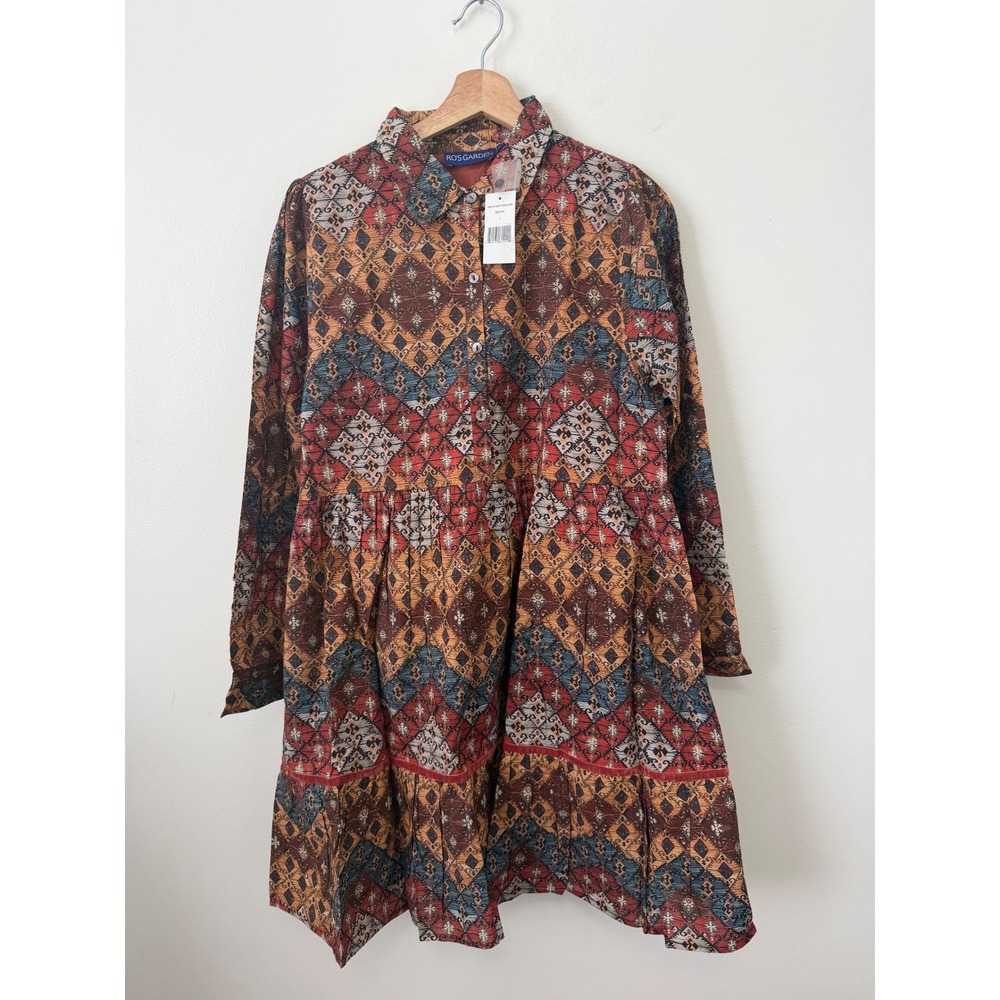 Ro's Garden Romy Short Dress – "Lachen" – Brown – Size Large – NWT – Women's - Picture 2 of 5